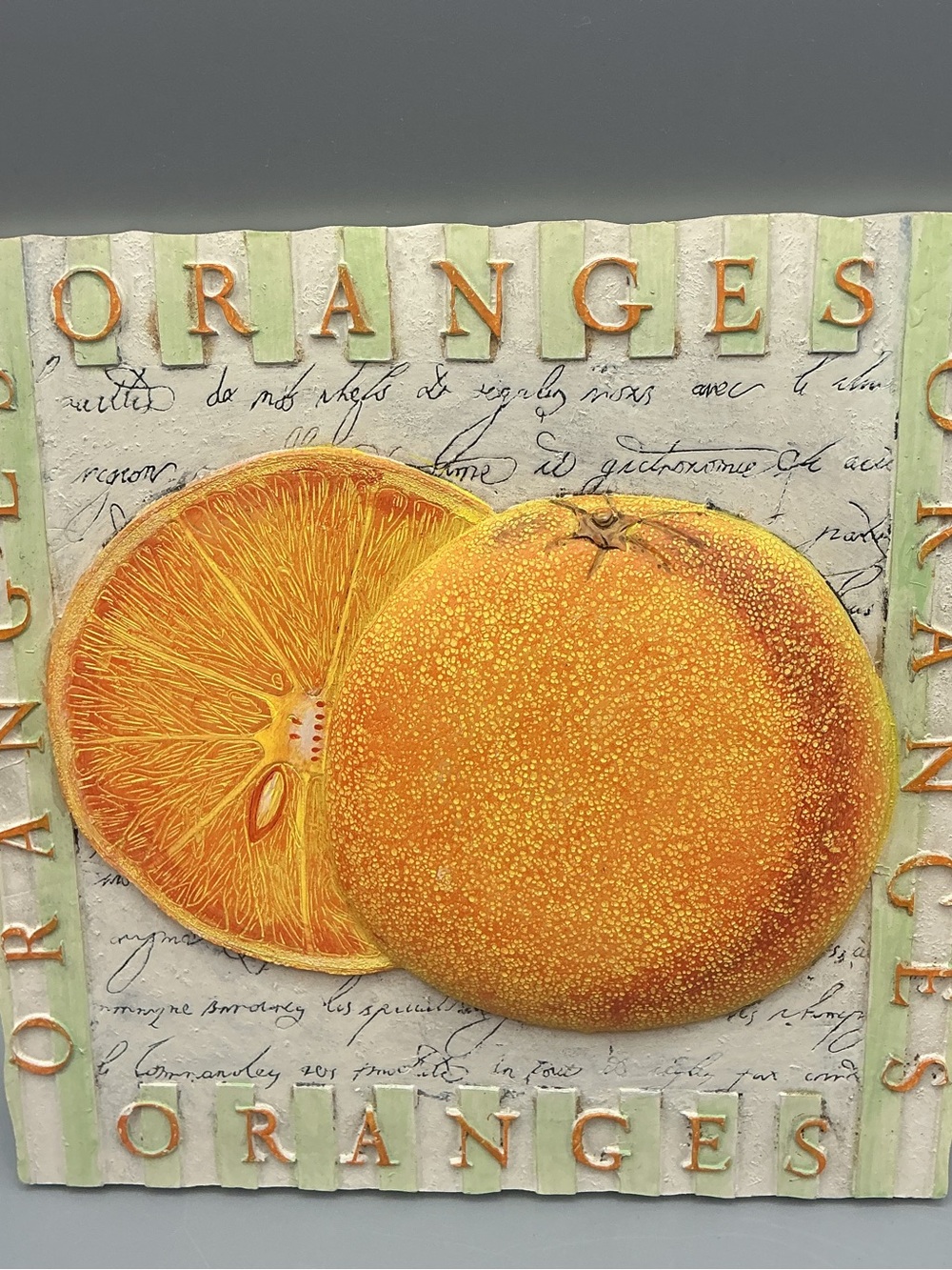 Oranges Wall Art Plaque - Vibrant 3D Orange